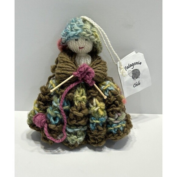 Unbranded Other - Vintage Doll Handmade Crochet Hand Knitted Patagonia Chile 6.5" Colorful